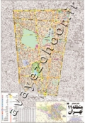 نقشه راهنمای منطقه 11 تهران